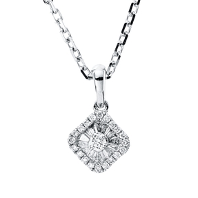 Collier aus 750 Gold Weißgold 36 Diamanten 0,2ct TW-VSI/SI L:45,7cm