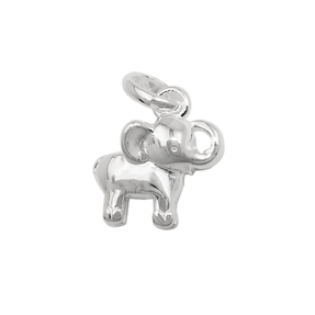 Kleiner Anhänger 8x9mm Elefant vollplastisch aus 925 Silber glänzend Kinder
