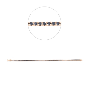 Armband aus 750 Gold Rotgold 68 Brillanten 2,96ct schwarz L:18cm 4er-Krappe