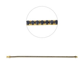 Armband aus 750 Gold Gelbgold 62 Brillanten 5,21ct schwarz B:2,6mm L:18cm