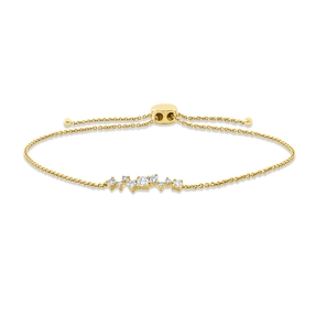 Armband aus 750 Gold Gelbgold 9 Brillanten 0,21ct I-SI B:17,5mm L:22,9cm