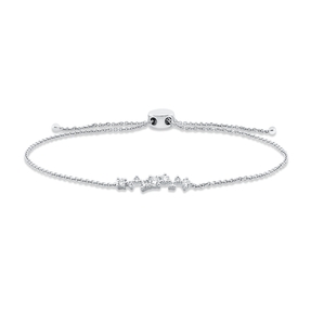 Armband aus 750 Weißgold 9 Brillanten 0,21ct TW-SI B:17,4mm L:22,9cm