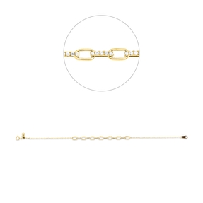 Armband aus 750 Gold Gelbgold 30 Brillanten 0,18ct TW-SI L:17,8cm