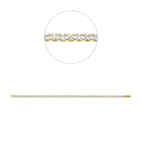Armband aus 750 Gold Gelbgold 54 Brillanten 3,71ct F-SI B:2,6mm L:17,8cm