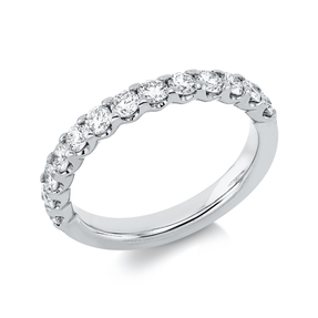 Halb-Memoire Ring aus 750 Weißgold 13 Brillanten 0,88ct TW-SI B:2,8mm