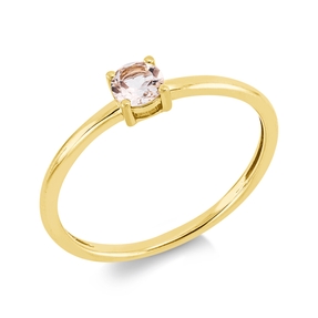 Ring aus 750 Gold Gelbgold Morganit 0,22ct rosa B:3,8mm 4er-Krappe