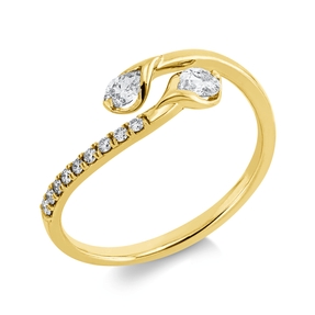 Ring aus 750 Gold Gelbgold 11 Diamanten 0,31ct TW-SI B:6,1mm