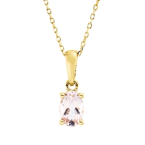 Collier aus 750 Gold Gelbgold Morganit 0,41ct rosa L:45cm 4er-Krappe