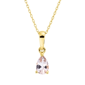 Collier aus 750 Gold Gelbgold Morganit 0,32ct rosa L:45cm