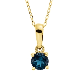 Collier aus 750 Gold Gelbgold Topas 0,32ct London Blue L:45cm 4er-Krappe