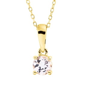 Collier aus 750 Gold Gelbgold Morganit 0,21ct rosa L:45cm 4er-Krappe