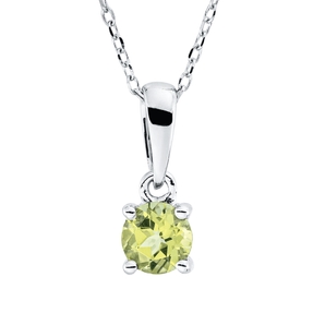 Collier aus 750 Gold Weißgold Peridot 0,29ct grün L:45cm 4er-Krappe