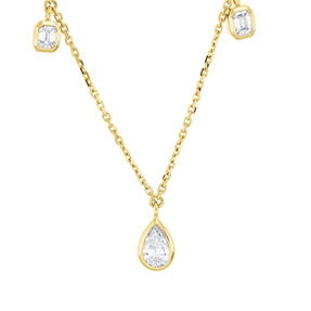 Collier aus 750 Gold Gelbgold 7 Diamanten 0,99ct TW-SI L:41cm Collier aus 750 Gold Gelbgold 7 Diamanten 0,99ct TW-SI L:41cm