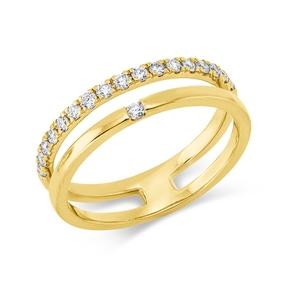 Ring aus 750 Gold Gelbgold 18 Brillanten 0,29ct TW-SI B:4,8mm