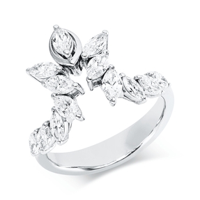 Ring aus 750 Gold Weißgold 13 Diamanten 1,4ct F-SI B:15,3mm