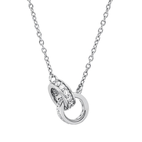 Collier aus 750 Gold Weißgold 24 Diamanten 0,14ct TW-SI L:45cm