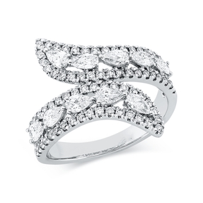Ring aus 750 Gold Weißgold 82 Diamanten 1,22ct B:19,3mm