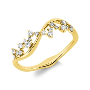 Ring aus 750 Gold Gelbgold 20 Brillanten 0,24ct I-SI/PI B:5,6mm