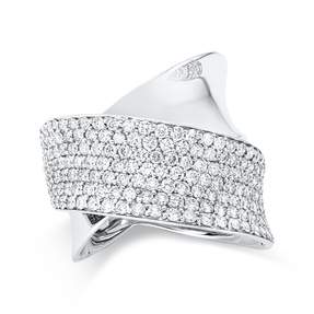 Pavé Ring aus 750 Gold Weißgold 165 Brillanten 2,11ct TW-VSI B:22,3mm