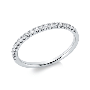 Halb-Memoire Ring aus 750 Weißgold 20 Brillanten 0,22ct TW-SI B:1,8mm