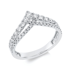 Ring aus 750 Gold Weißgold 42 Diamanten 0,53ct TW-SI B:9mm
