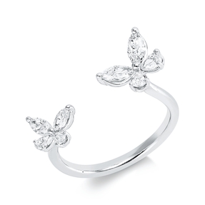 Ring aus 750 Gold Weißgold 8 Diamanten 0,72ct TW-PI B:8,9mm