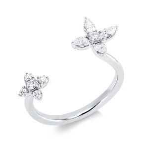 Ring aus 750 Gold Weißgold 10 Diamanten 0,43ct TW-PI B:9,5mm
