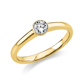 Solitaire Ring aus 750 Gold Gelbgold Brillant 0,25ct TW-SI B:2mm
