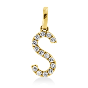 Anhänger Buchstabe S aus 750 Gelbgold 14 Brillanten 0,1ct W-SI 15,1x15,5mm