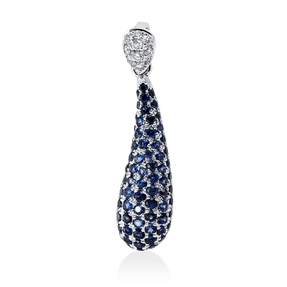 Anhänger aus 750 Weißgold 76 Saphire 0,61ct blau 10 Brillanten 0,06ct TW-SI