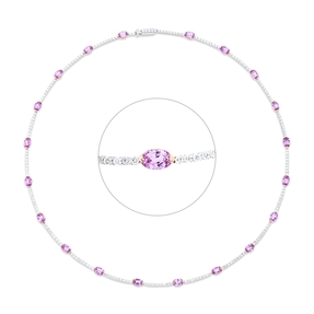 Collier 750 Gold weiß/rot 20 Saphire 11,96ct pink 187 Brillanten 3,4ct TW-VSI/SI Collier 750 Gold weiß/rot 20 Saphire 11,96ct pink 187 Brillanten 3,4ct TW-VSI/SI