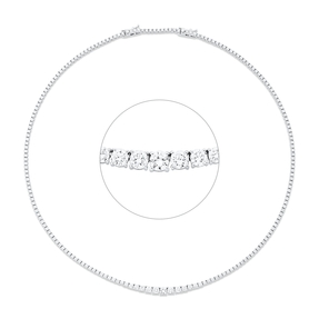 Collier aus 750 Gold Weißgold 193 Diamanten 5,26ct TW-SI L:45cm