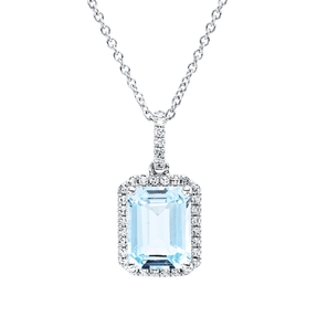 Collier aus 750 Weißgold Topas 2,93ct skyblue 34 Diamanten 0,13ct TW-SI L:45cm