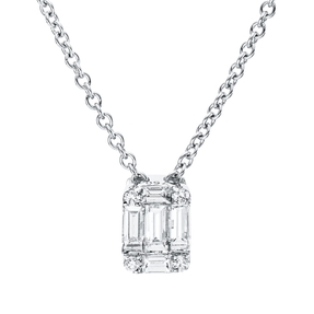 Collier aus 750 Gold Weißgold 9 Diamanten 0,3ct L:45,7cm