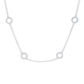 Collier aus 750 Gold Weißgold 168 Brillanten 0,63ct TW-SI L:45,7cm