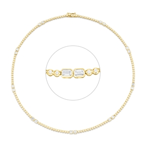 Collier aus 750 Gold gelb/weiß 155 Diamanten 3,04ct TW-SI L:41cm