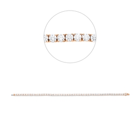 Armband aus 750 Gold weiß/rot 64 Brillanten 4,06ct TW-SI L:17,8cm 4er-Krappe