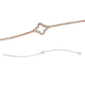 Armband aus 750 Gold Rotgold 20 Brillanten 0,05ct TW-SI B:9,3mm L:17,8cm