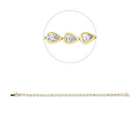 Armband aus 750 Gold gelb/weiß 32 Diamanten Tropfen-Schliff 3,29ct TW-SI Zarge Armband aus 750 Gold gelb/weiß 32 Diamanten Tropfen-Schliff 3,29ct TW-SI Zarge