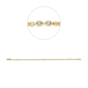 Armband aus 750 Gold gelb/weiß 58 Diamanten 1,1ct TW-SI B:3,1mm L:18cm