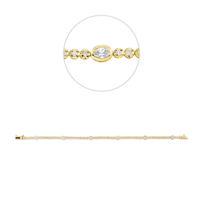 Armband aus 750 Gold gelb/weiß 67 Diamanten 1,15ct TW-SI B:3,7mm L:18cm