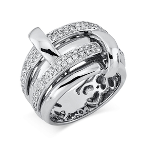 Pavé Ring aus 750 Gold Weißgold 76 Brillanten 0,79ct TW-VSI/SI B:18,1mm