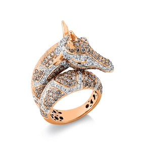 Ring aus 750 Gold weiß/rot 324 Diamanten 4,03ct B:24,8mm