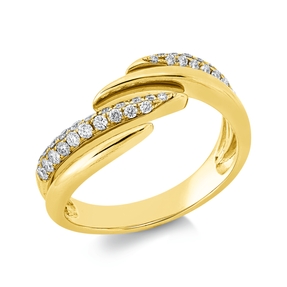Pavé Ring aus 585 Gold Gelbgold 37 Brillanten 0,34ct W-SI/PI B:9,2mm