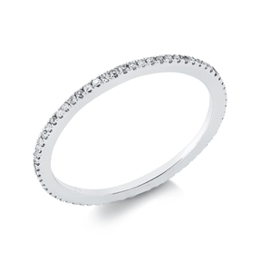 Memoire Ring aus 750 Gold Weißgold 67 Brillanten 0,19ct TW-PI B:1mm
