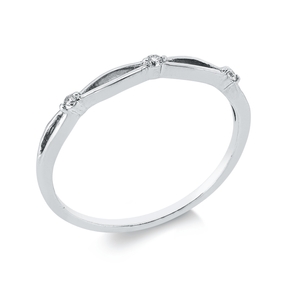 Ring aus 750 Gold Weißgold 3 Brillanten 0,04ct TW-SI B:1,8mm
