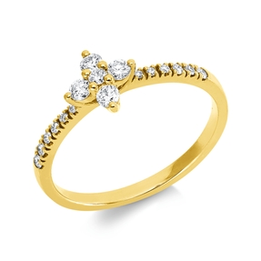 Ring aus 750 Gold Gelbgold 17 Brillanten 0,27ct TW-PI B:7,2mm