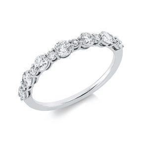 Ring aus 750 Gold Weißgold 13 Brillanten 0,71ct TW-PI B:3,1mm