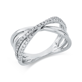 Ring aus 750 Gold Weißgold 45 Diamanten 0,33ct TW-SI B:10mm