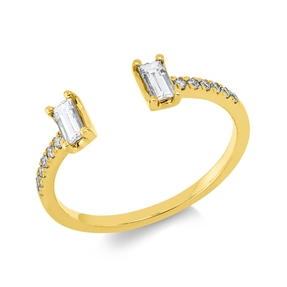 Ring aus 750 Gold Gelbgold 14 Diamanten 0,34ct TW-VSI B:5mm